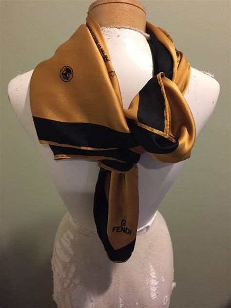 fendi bandana|vintage Fendi wool scarf.